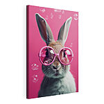 Wandbilder Kaninchen mit rosa Brille