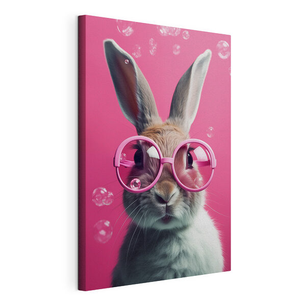 Kaninchen mit rosa Brille Wandbilder Kaninchen mit rosa Brille