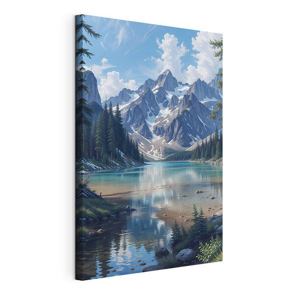 Canvas prints Lake surrounded by mountains Wandbilder Canvas prints Lake surrounded by mountains