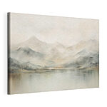 Wandbilder Aquarell eines Sees mit Bergen in der Ferne