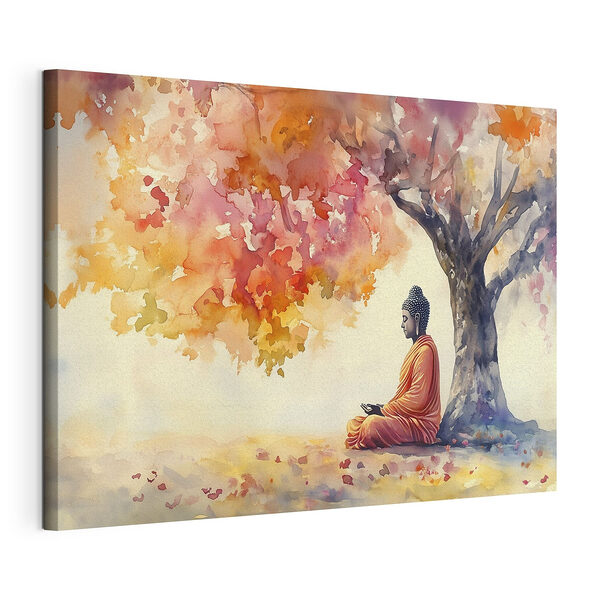 Wandbilder Aquarell einer Person, die unter einem Baum sitzt