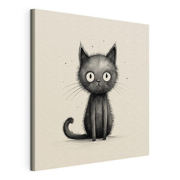 Wandbilder Schwarze Katze mit großen Augen