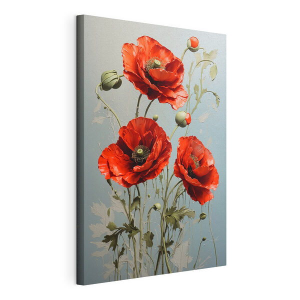 Wandbilder Leuchtend rote Mohnblumen in voller Blüte