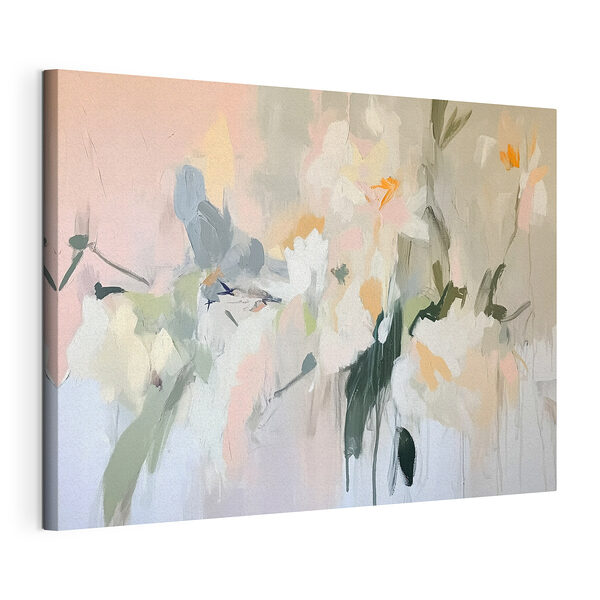 Wandbilder Gemälde mit Blumen an einer Wand