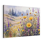 Wandbilder Feld mit Blumen und Gras