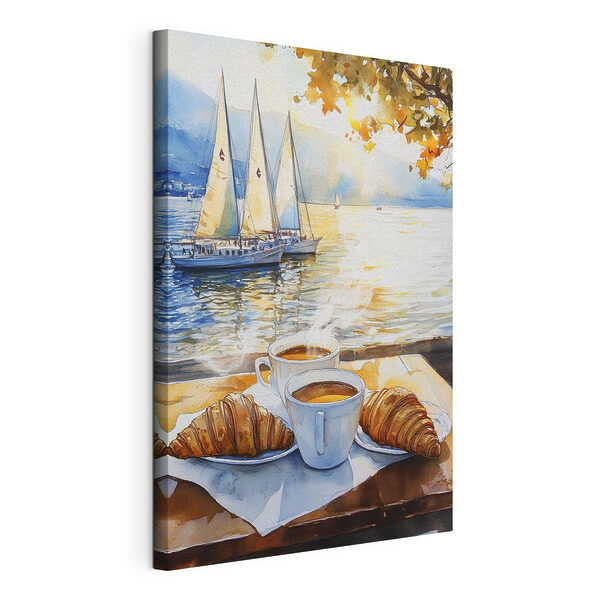 Wandbilder Aquarellmalerei eines Tisches mit Kaffee und Croissants (Artikelnummer: s42443) Wandbilder Wandbilder Aquarellmalerei eines Tisches mit Kaffee und Croissants (Artikelnummer: s42443)
