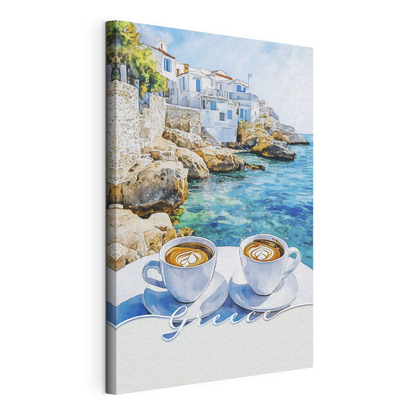 Wandbilder Zwei Tassen Kaffee auf einem Tisch am Wasser (Artikelnummer: s42447) Wandbilder Wandbilder Zwei Tassen Kaffee auf einem Tisch am Wasser (Artikelnummer: s42447)