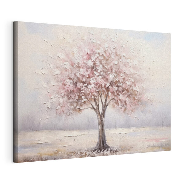 Gemälde eines Baumes mit rosa Blumen Wandbilder Gemälde eines Baumes mit rosa Blumen