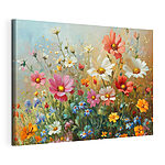 Wandbilder Gemälde von Blumen auf einem Feld