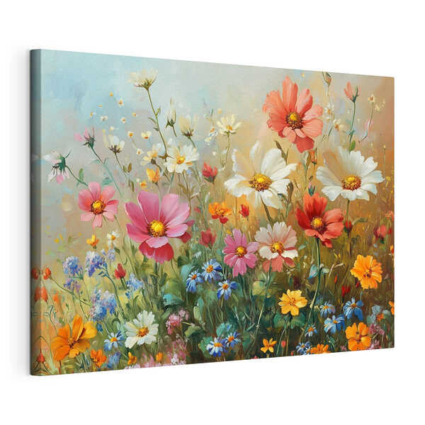 Gemälde von Blumen auf einem Feld Wandbilder Gemälde von Blumen auf einem Feld