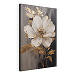 Wandbilder Elegante weiße Blume auf dunklem Hintergrund
