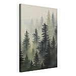 Wandbilder Nebliger Wald mit Bäumen