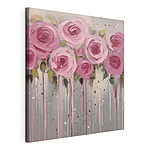 Wandbilder Gemälde mit rosa Blumen