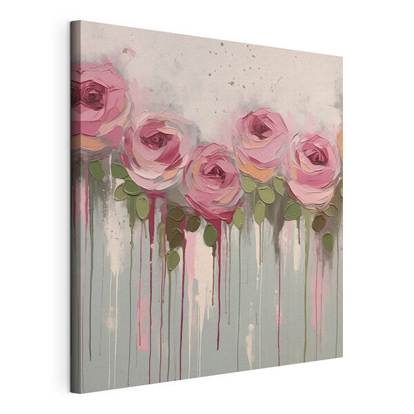 Wandbilder Gemälde von rosa Rosen