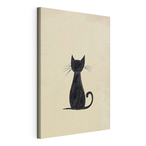 Wandbilder Schwarze Katze mit Schnurrhaaren