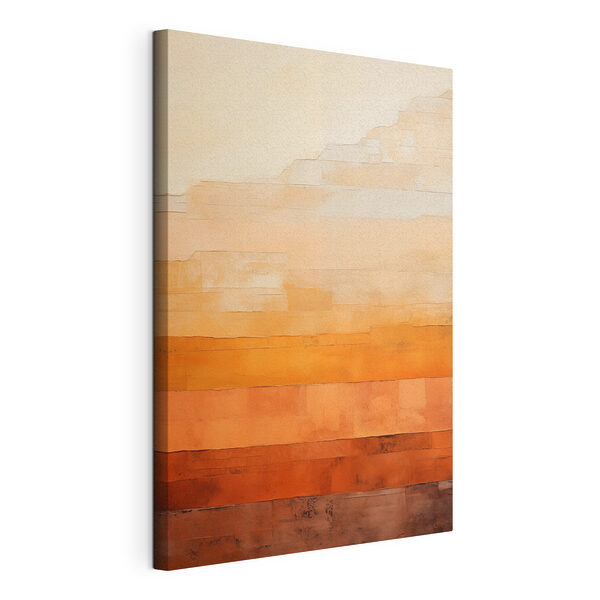 Wandbilder Wand mit orangefarbenen und weißen Streifen