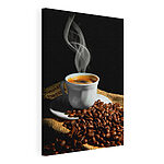 Wandbilder Tasse Kaffee und Kaffeebohnen
