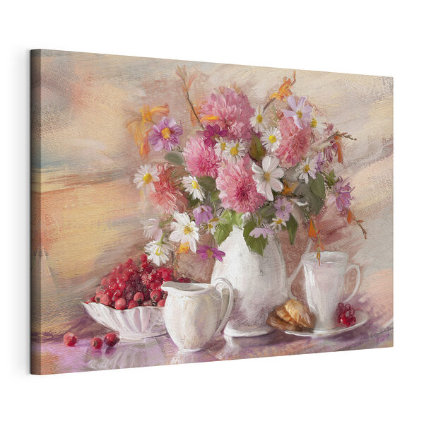 Wandbilder Gemälde von Blumen in einer Vase