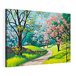 Wandbilder Gruppe von Bäumen mit rosa Blüten