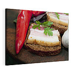 Wandbilder Einfacher Snack mit Brot und Speck