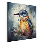Wandbilder Lebendiger Vogel im Aquarellstil