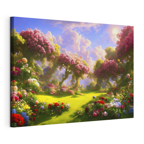 Wandbilder Verwunschener Garten mit leuchtenden Blüten