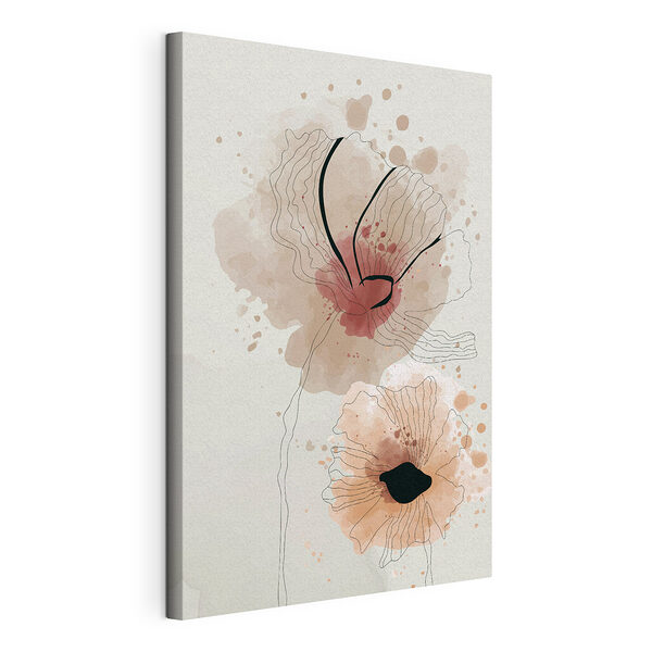 Wandbilder Abstrakte Blumenkunst mit Aquarelleffekt