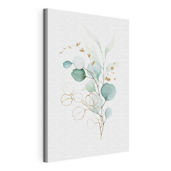 Wandbilder Aquarellmalerei eines Zweiges mit Blättern