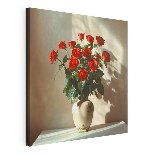 Wandbilder Lebendiger Strauß aus roten Rosen