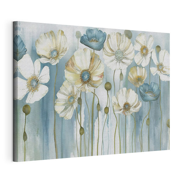 Wandbilder Wandbilder Abstrakte Wildblumen in Blautönen (Artikelnummer: s37537)