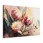 Wandbilder Lebendige Blüten in Aquarell-Harmonie
