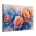 Wandbilder Lebendige Blüten in Aquarelltönen