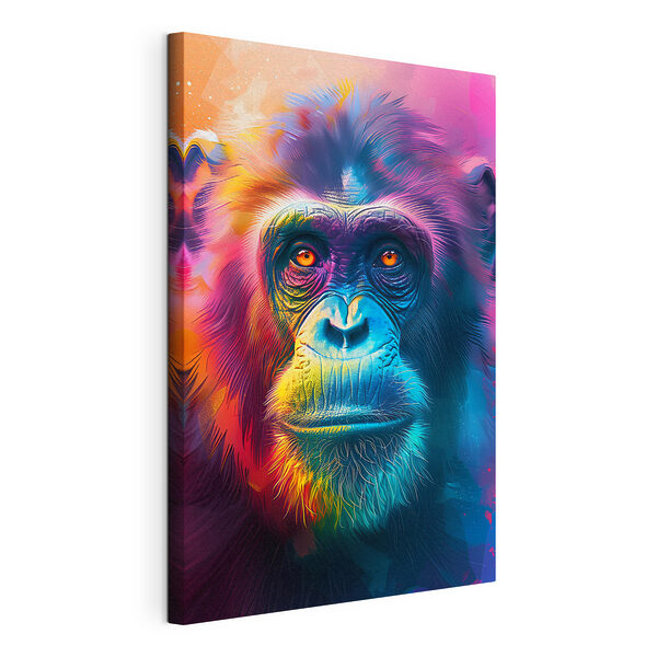 Wandbilder Buntes Gorilla-Porträt mit Intensität