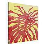 Wandbilder Rotes Blatt auf gelbem Hintergrund