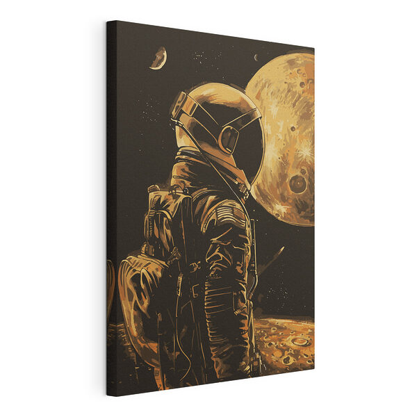 Astronaut blickt auf die Oberfläche des Mondes Wandbilder Astronaut blickt auf die Oberfläche des Mondes