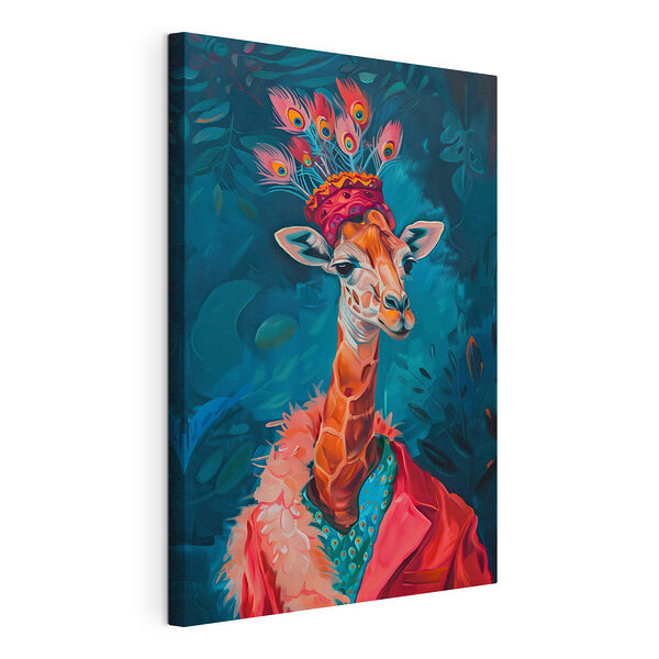 Wandbilder Giraffe mit Hut