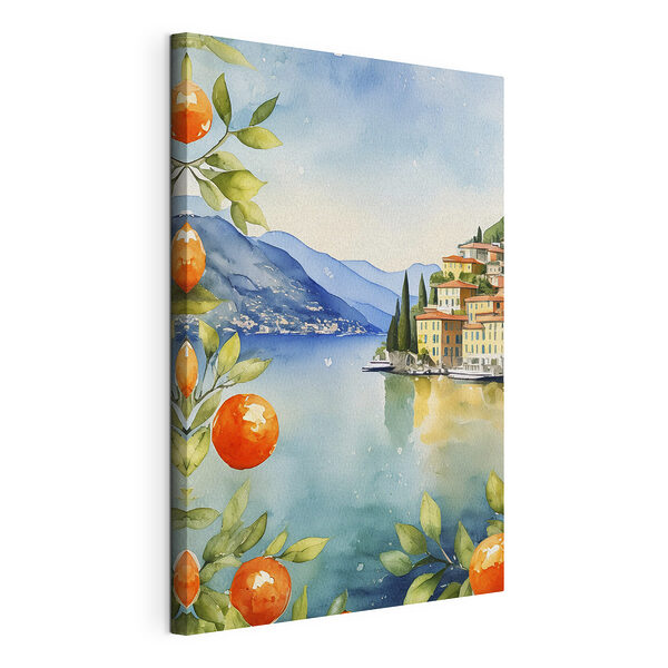 Wandbilder Dorf am See mit Orangenbäumen (Artikelnummer: s38402) Wandbilder Wandbilder Dorf am See mit Orangenbäumen (Artikelnummer: s38402)