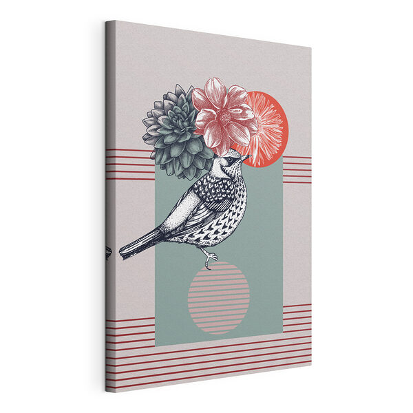 Wandbilder Wandbilder Vogel mit Blumenkrone auf dem Kopf (Artikelnummer: s38442)
