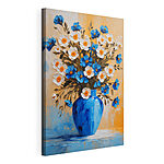 Wandbilder Gemälde mit Blumen in einer blauen Vase