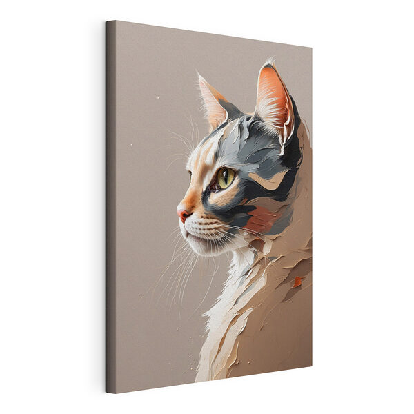 Wandbilder Katze mit rissigem Gesicht