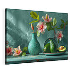 Wandbilder Avocados und Blumen auf dem Teedisplay