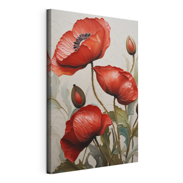Leuchtend rote Blüten in eleganter Blüte Wandbilder Leuchtend rote Blüten in eleganter Blüte