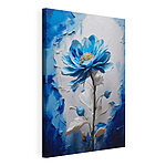 Wandbilder Blaue Blume mit weißen Blättern