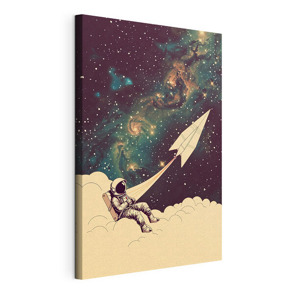 Verträumter Astronaut inmitten der kosmischen Wunder Wandbilder Verträumter Astronaut inmitten der kosmischen Wunder