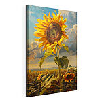 Wandbilder Sonnenblume, die in den Himmel ragt