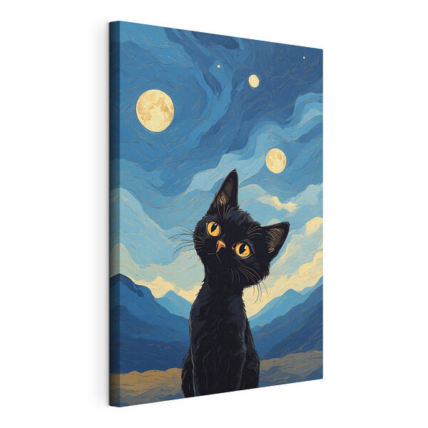 Schwarze Katze mit gelben Augen Wandbilder Schwarze Katze mit gelben Augen
