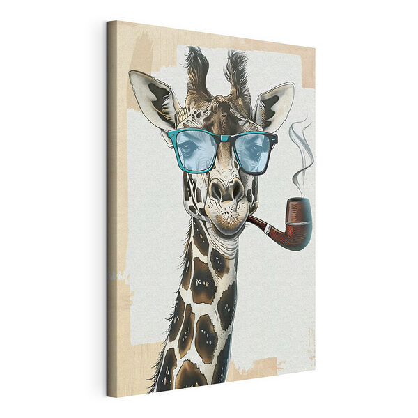 Wandbilder Giraffe mit Sonnenbrille und Pfeife rauchend