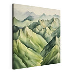 Wandbilder Verträumte Aquarellmalerei einer Berglandschaft
