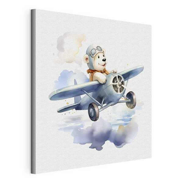 Cartoon eines Teddybären mit einer Pilotenmütze Wandbilder Cartoon eines Teddybären mit einer Pilotenmütze