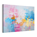Wandbilder Malerei von rosa, blauen und weißen Quadraten